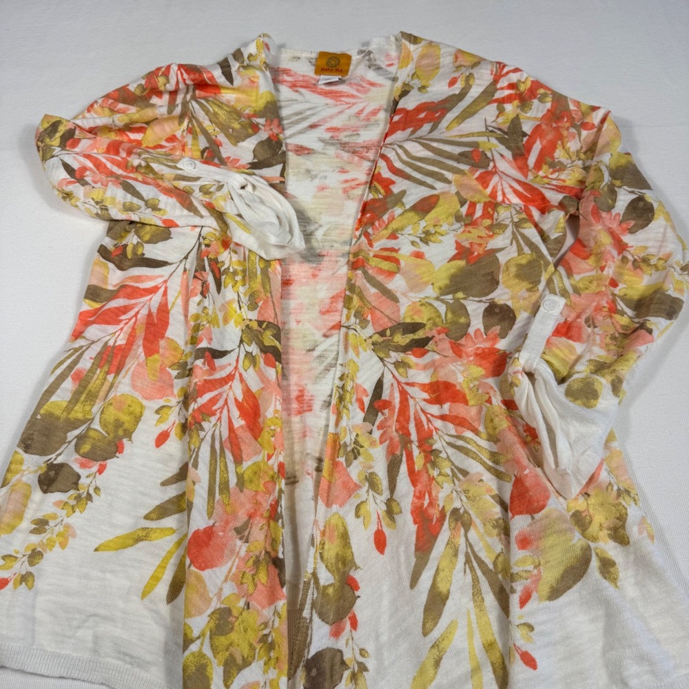 Ruby Rd Floral Lightweight Open Front Cardigan Sweater Women's‎ Small